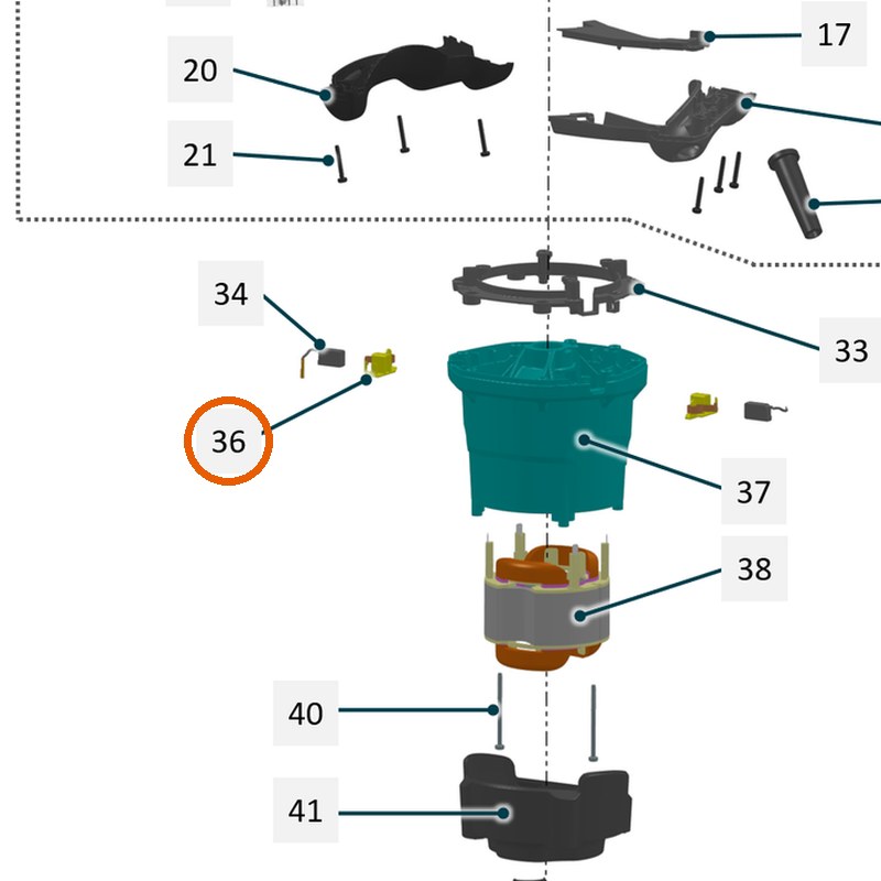 Collomix koolborstelhouder voor XQ4, XQ6 en oneMIX 340