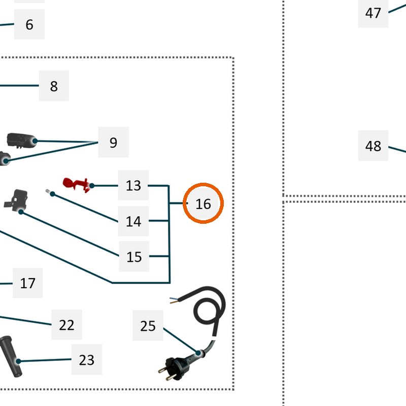 Collomix drukknop voor XQ4, XQ6 en oneMIX 340