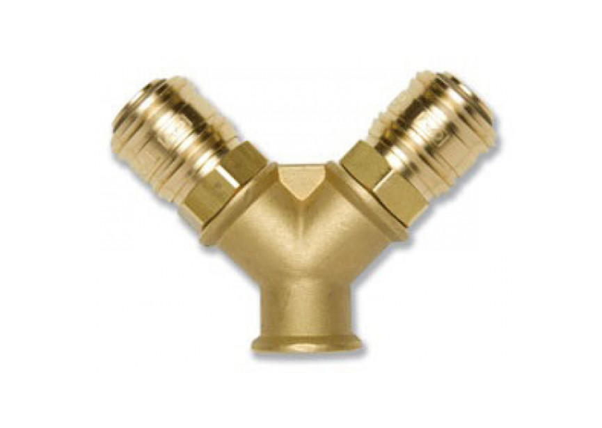 Contimac 2-weg verdeelstuk Euro, 3/8" binnendraad, messing