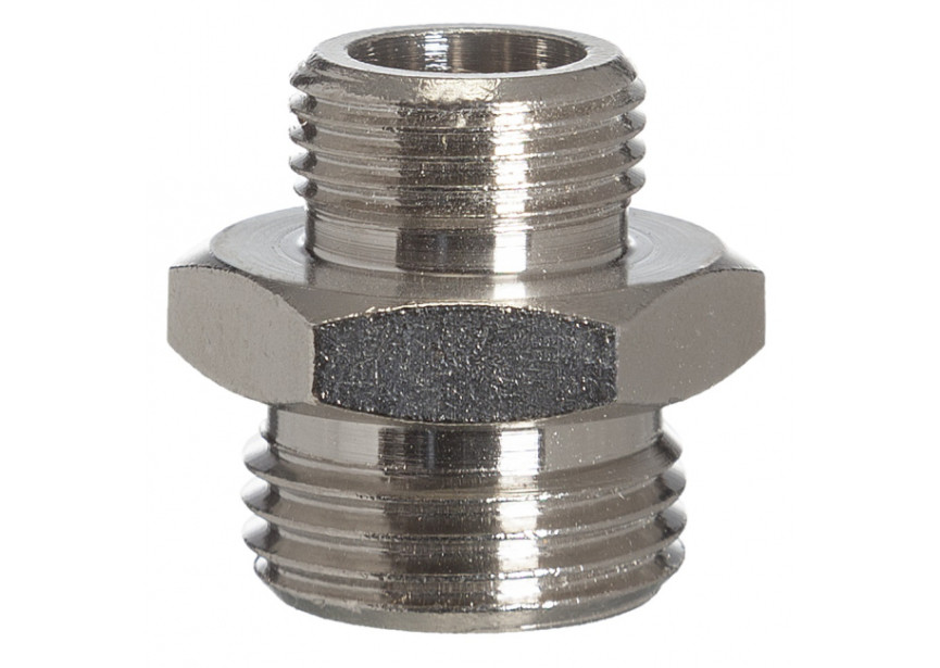 GAV verlopende patentnippel 1/4" x 1/2" buitendraad, messing verzinkt