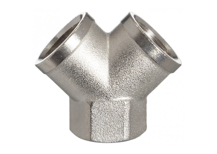 GAV Y-stuk 3 x 1/2" binnendraad, messing verzinkt