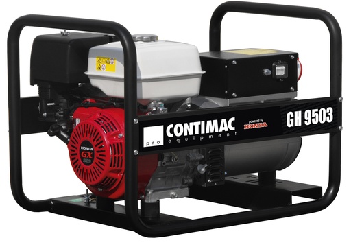 Contimac GH 9503 Heavy Duty stroomgroep op benzine, Honda GX 390, 6,4 kW, 230/400 V