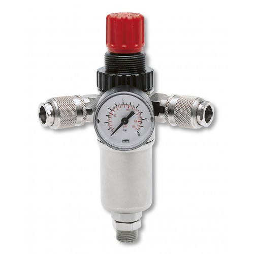 Contimac drukregelaar met manometer en snelkoppelingen, 3/8" buitendraad