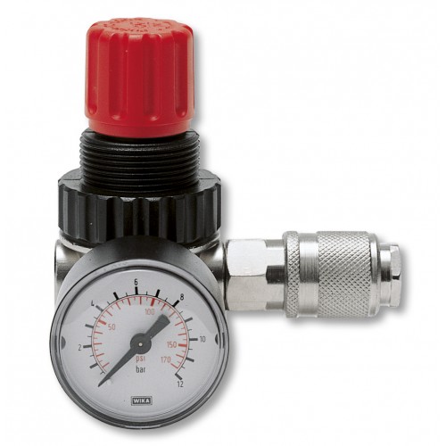 Contimac drukregelaar met manometer en snelkoppelingen, 1/4" binnendraad