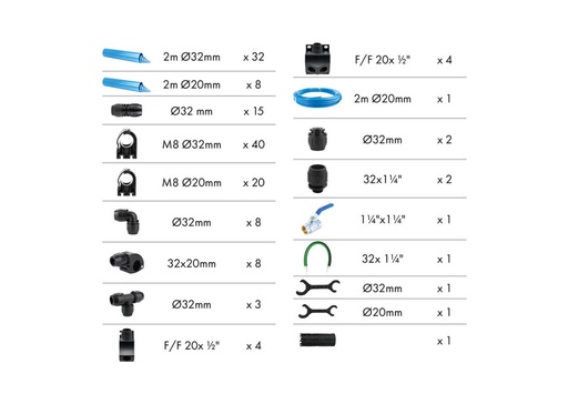 [60037] Contimac SET Persluchtleidingen ALU 64 MTR (32mm)