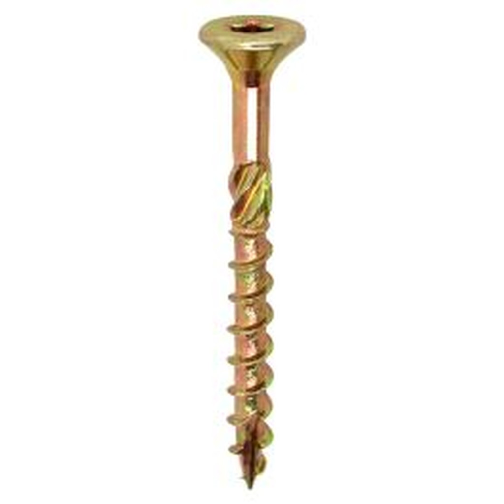 Woodies Ultimate houtschroef Ø6,0 mm platverzonken Torx TX30 geelverzinkt