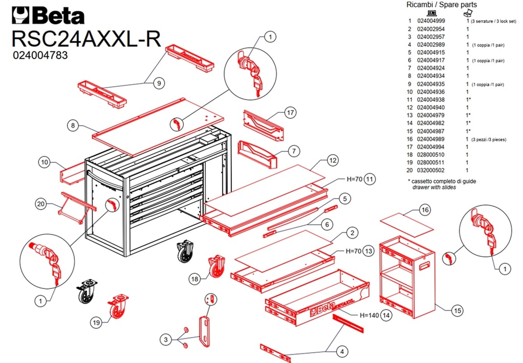 2400 Rsc24axxl/rc70-r-rode Lade
