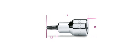 [009200530] Beta | 920TX/L | Schroevendraaierdoppen voor Torx-schroeven, 1/2", lange uitvoering (T20)
