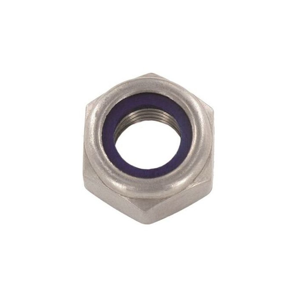 Steelies borgmoer met nylonring verzinkt (DIN 985)