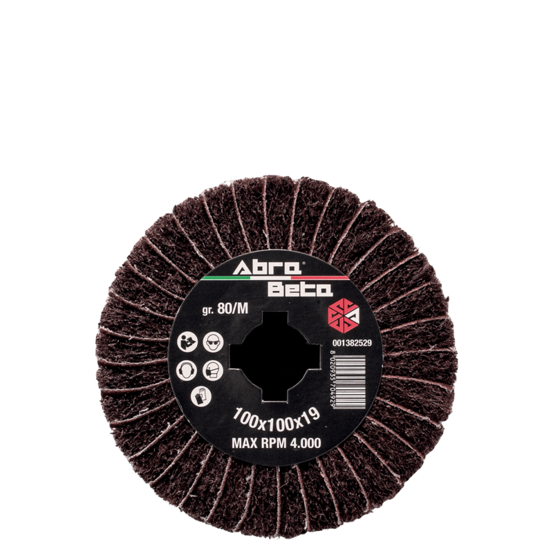 Abra Beta satineerwiel, asgat 19 mm, korund en vlies