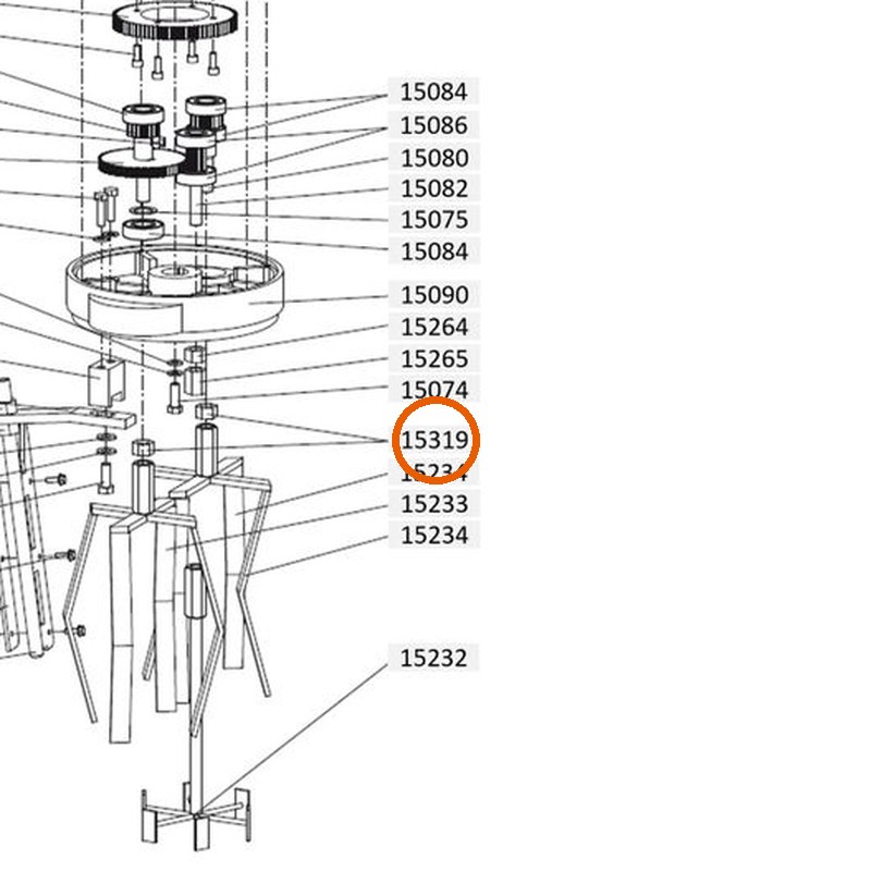 Collomix zeskantmoer laag M18 (DIN 936) voor XM 2-650 en XM 3-900