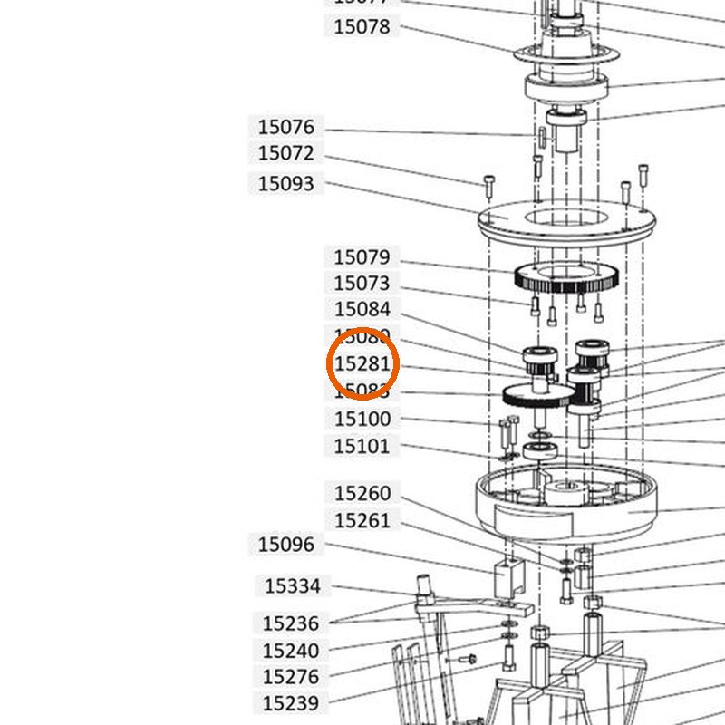 Collomix spie A 6 x 6 x 12 (DIN 6885) voor XM 2-650 en XM 3-900